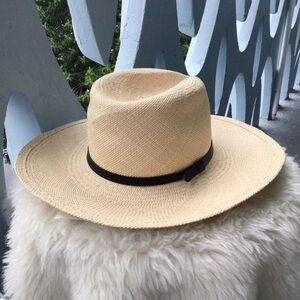 Hatattack Authentic Panama Sun Hat Fedora Style Hand Woven Straw in Ecuador NWT